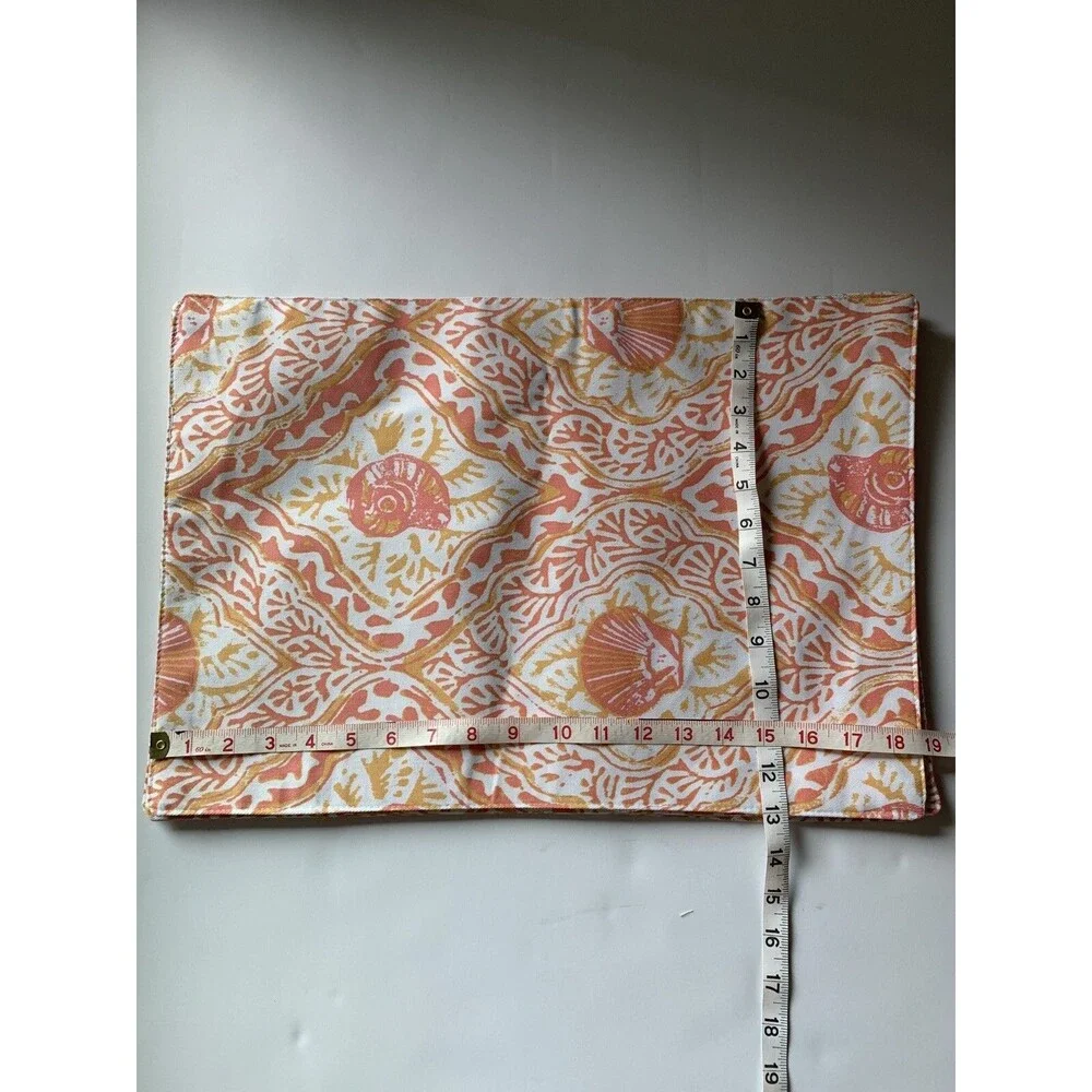 Tahari Home Place Table Mats Set of 3 Orange White Shells